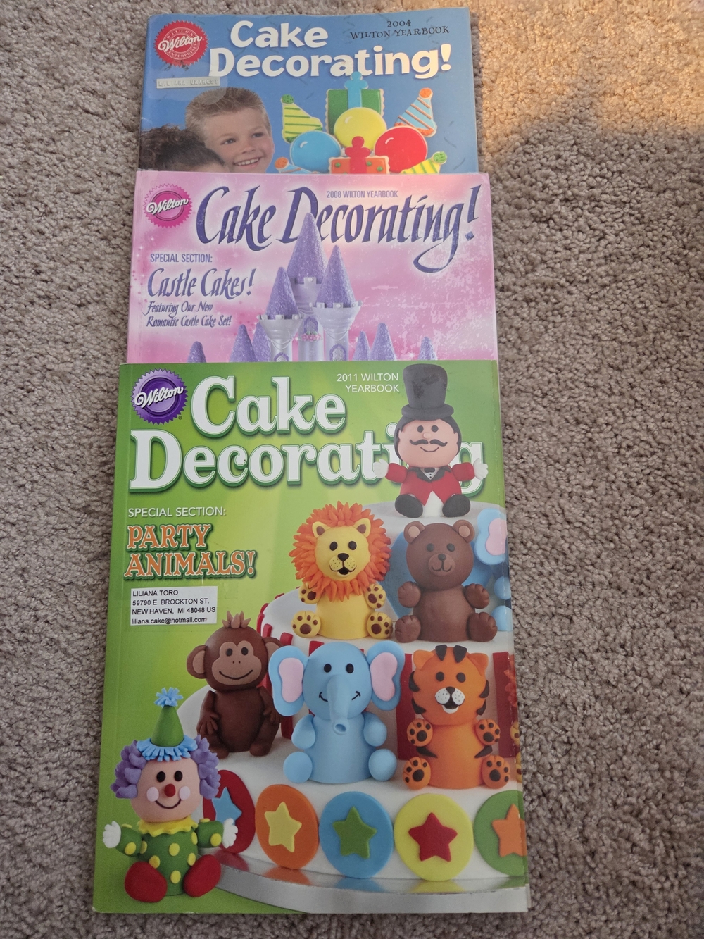 3 Wilton Cake Decorating! Kids Party Animals Yearbook - Colorful Green